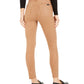 Calça skinny feminina de couro sintético 7 for All Mankind, marrom, tamanho 31