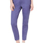 Calça chino elástica feminina Maison Jules com frente lisa e tornozelo, azul, tamanho 12