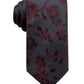 Gravata floral masculina Ryan Seacrest Distinction Jackson Silk Blend, cinza, tamanho único
