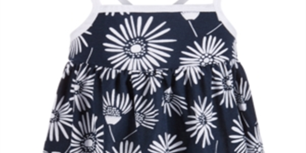 Vestido de verão estampado para meninas First Impressions, azul, tamanho 3-6 meses