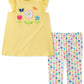 Conjunto de túnica e leggings com 2 peças de flores surpresa para meninas da Kids Headquarters, amarelo, tamanho 6