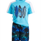 Conjunto de 2 peças de protetor solar e shorts de natação Laguna Toddler &amp; Little Boy, azul, tamanho 3T