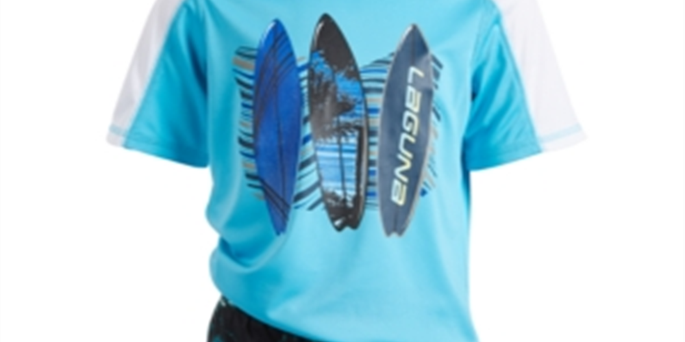 Conjunto de 2 peças de protetor solar e shorts de natação Laguna Toddler &amp; Little Boy, azul, tamanho 3T