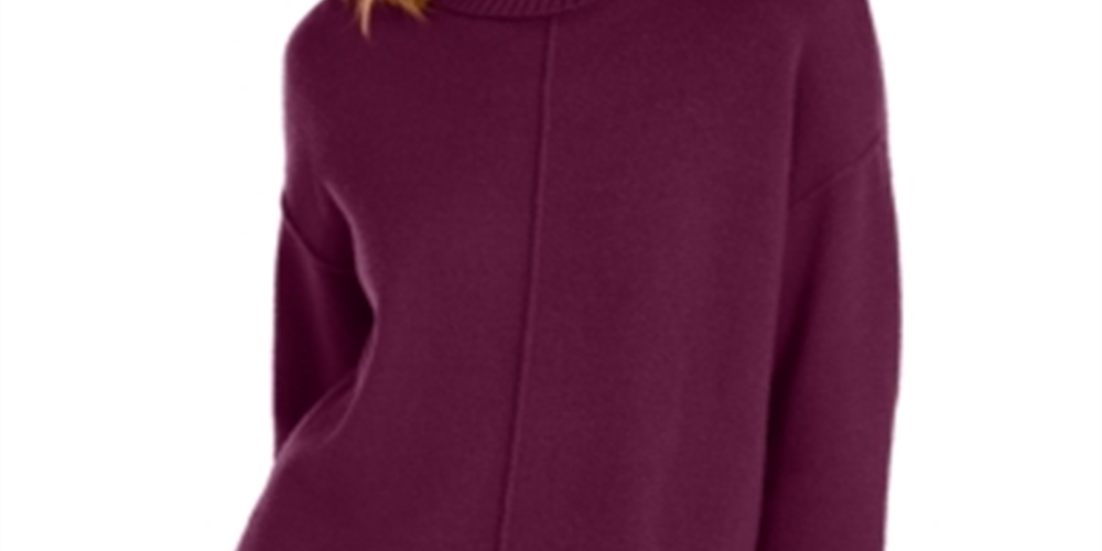 Alfani Malbec Gola Alta SeaSweaters Feminino Vermelho Tamanho Médio