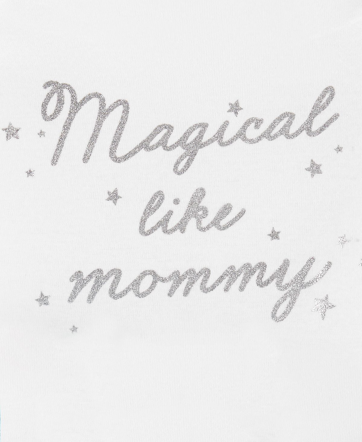 Body 'Magical Like Mommy' da Carter's Girl e leggings tutu listradas em água, tamanho 18MOS, branco