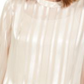 Blusa feminina Alfani com decote falso e punho franzido, tamanho pequeno, dourada