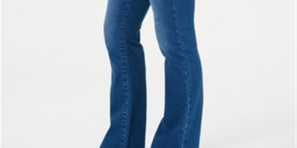 Jeans feminino estilo &amp; co, cintura média, com controle de barriga, corte bootcut, azul, tamanho 16-S