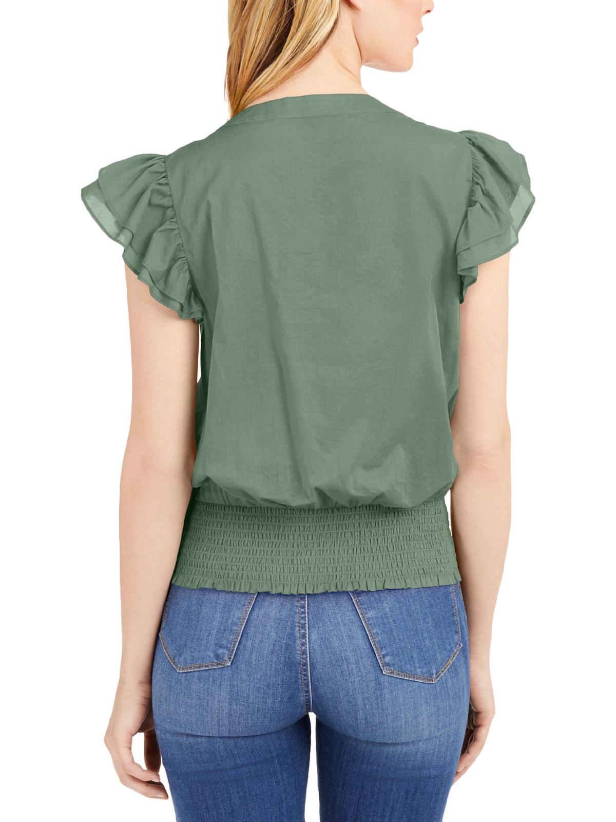 Blusa feminina de algodão boho INC International Concepts, verde, tamanho médio