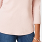 Charter Club Top feminino de algodão Pima com decote canoa e botões, rosa, tamanho XX-G