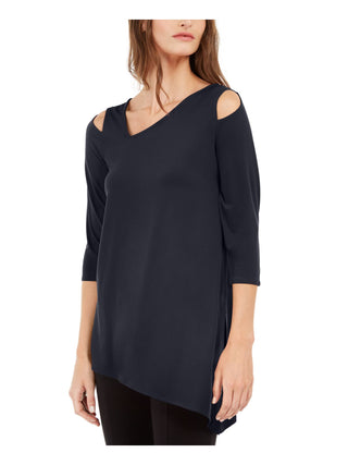 Blusa feminina Alfani com recorte assimétrico azul-marinho - tamanho pequeno M