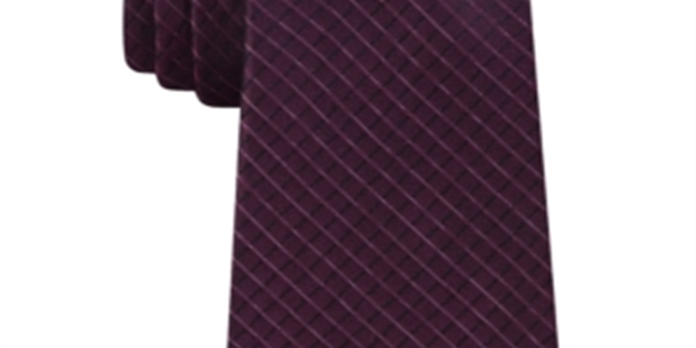 Gravata Calvin Klein Masculina Micro Check Classic Vermelha Tamanho Regular