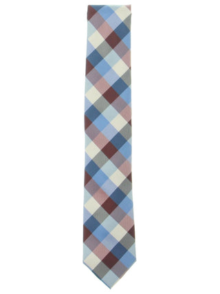 Gravata de cetim xadrez masculina Nautica vermelha tamanho regular