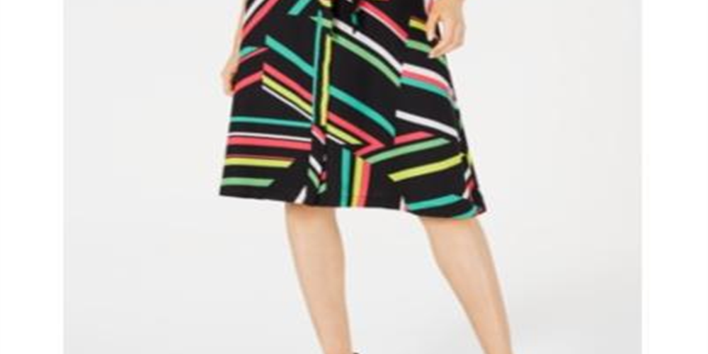 Saia estampada feminina Bar III preta tamanho 4