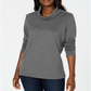 Karen Scott Top esportivo feminino com decote careca cinza tamanho XX-G