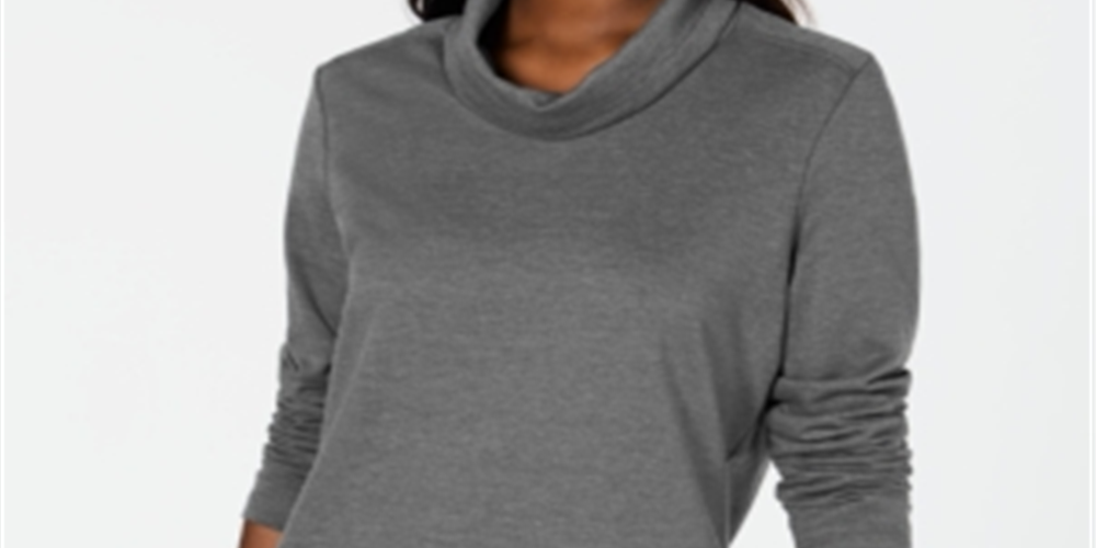 Karen Scott Top esportivo feminino com decote careca cinza tamanho XX-G
