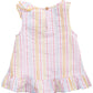 Blusa listrada com babados e estampa de seersucker para bebês First Impressions, branca, tamanho 3-6 meses