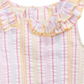 Blusa listrada com babados e estampa de seersucker para bebês First Impressions, branca, tamanho 3-6 meses