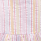Blusa listrada com babados e estampa de seersucker para bebês First Impressions, branca, tamanho 3-6 meses