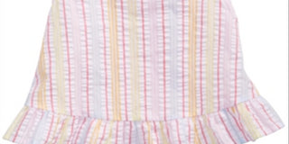 Blusa listrada com babados e estampa de seersucker para bebês First Impressions, branca, tamanho 3-6 meses