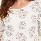 Blusa feminina estampada com manga lanterna estilo &amp; co, branca, tamanho pequeno