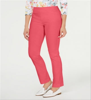 Calça feminina Charter Club Cambridge Skinny Tummy Control Rosa Tamanho 6