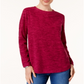 Karen Scott Sport Space Dye Microfleece Top Feminino Roxo Tamanho XS