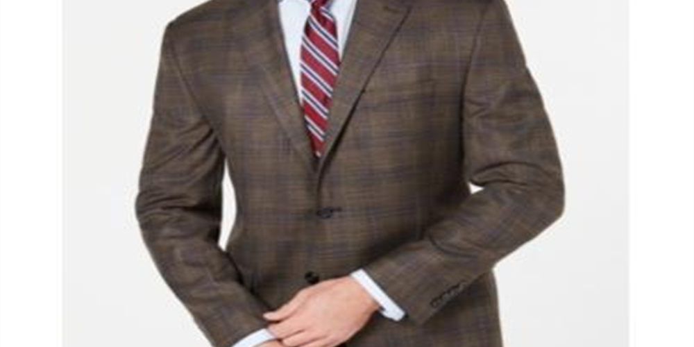 Ralph Lauren Masculino Classic Fit Stretch Xadrez Sport Coat Marrom Tamanho 40-R