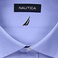 Camisa masculina de algodão com botões Nautica, azul, tamanho 34x35