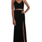 Vestido de festa feminino B Darlin com costas nadador e duas peças, preto, tamanho 1/2