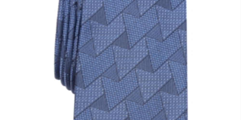 Gravata Alfani Masculina Slim Abstract Azul Tamanho Regular