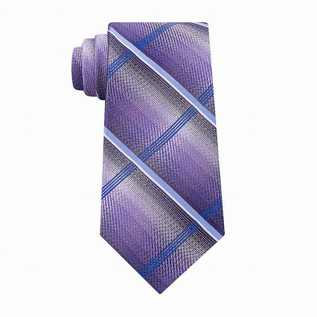 Gravata xadrez Van Heusen masculina VH Shaded, roxa, tamanho regular