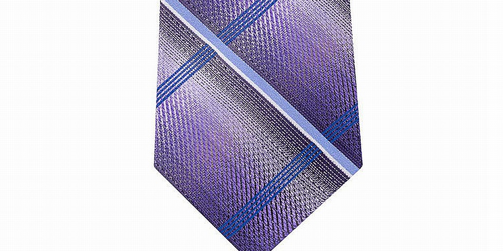 Gravata xadrez Van Heusen masculina VH Shaded, roxa, tamanho regular