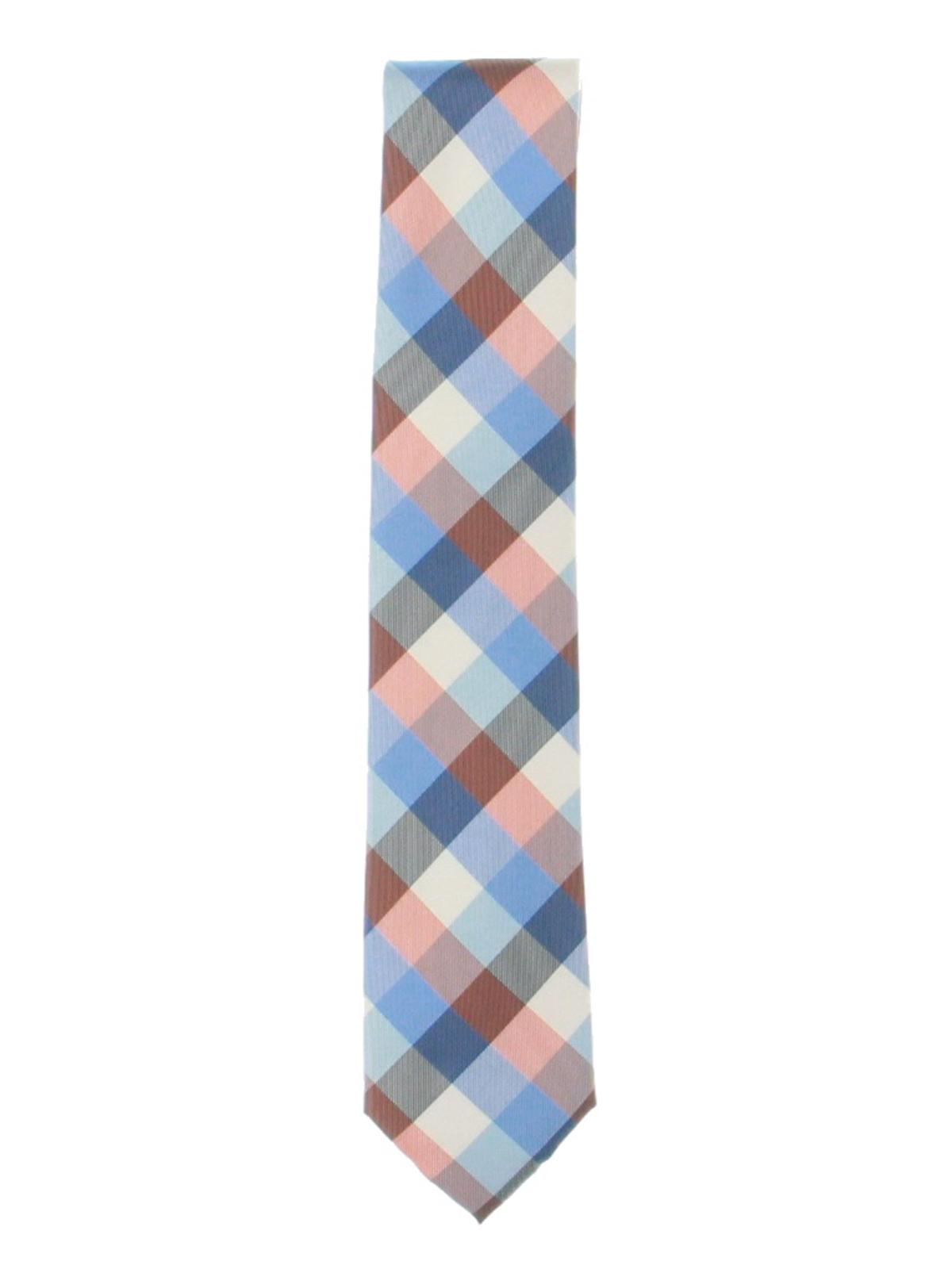 Gravata de cetim xadrez masculina Nautica laranja tamanho regular