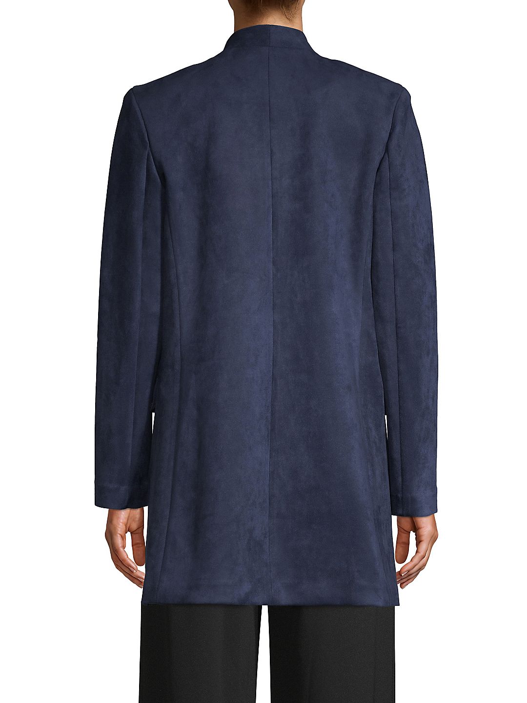 Jaqueta Calvin Klein Feminina de Camurça Sintética com Frente Aberta Azul Tamanho 10