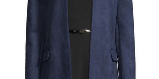 Jaqueta Calvin Klein Feminina de Camurça Sintética com Frente Aberta Azul Tamanho 10