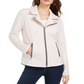 Jaqueta de motociclista feminina Style &amp; Co, rosa, tamanho grande