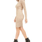 Vestido justo com glitter da moda feminino Planet Gold, amarelo, tamanho XX-S