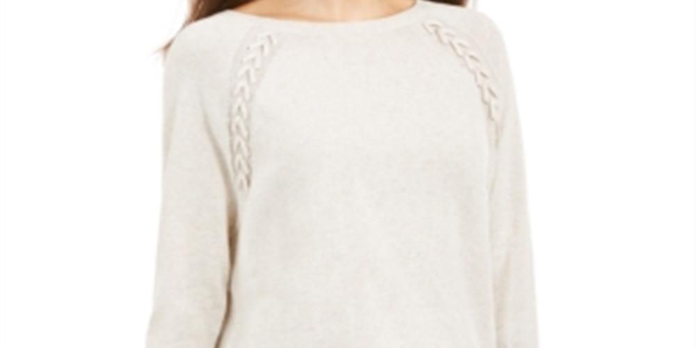 Cardigan aberto de manga comprida mesclado feminino Style &amp; Co, trapézio, marrom, tamanho pequeno