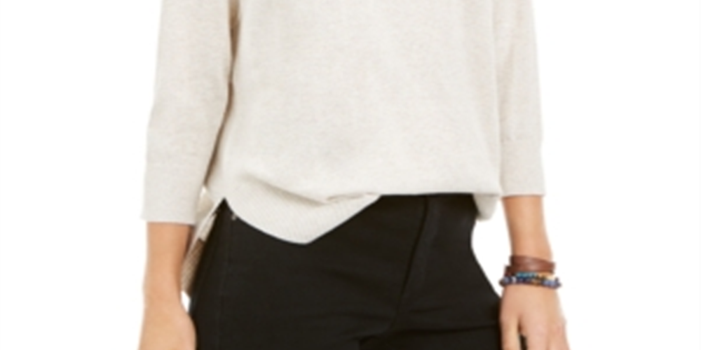 Cardigan aberto de manga comprida mesclado feminino Style &amp; Co, trapézio, marrom, tamanho pequeno