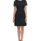 Vestido tubinho feminino Tommy Hilfiger com zíper e manga curta, gola alta, acima do joelho, preto, tamanho 16