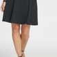 Blusa feminina DKNY de manga comprida com decote em joia e ajuste curto, estilo flare, preta, tamanho 12