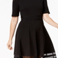 Vestido Calvin Klein Feminino Manga Cotovelo com Detalhe de Ilusão Preto Tamanho 6 Petite