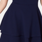 Vestido feminino B Darlin com decote em V franzido e zíper nas costas, azul-marinho, tamanho 15/16