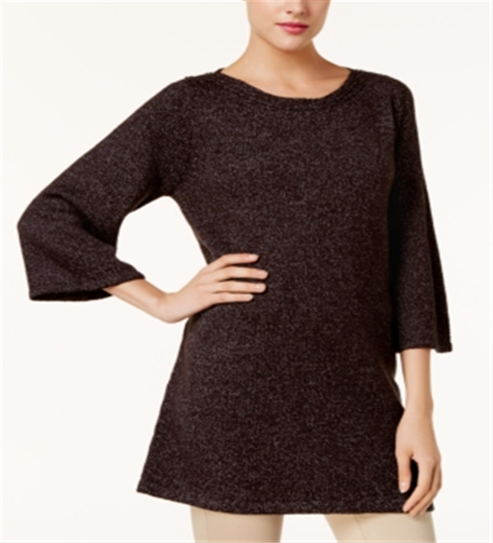 Karen Scott Suéter Feminino Gola Canoa Marmorizada Preto Tamanho Grande