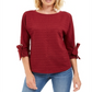 Top texturizado com punho e gravata feminino Charter Club, vermelho, tamanho XX-G