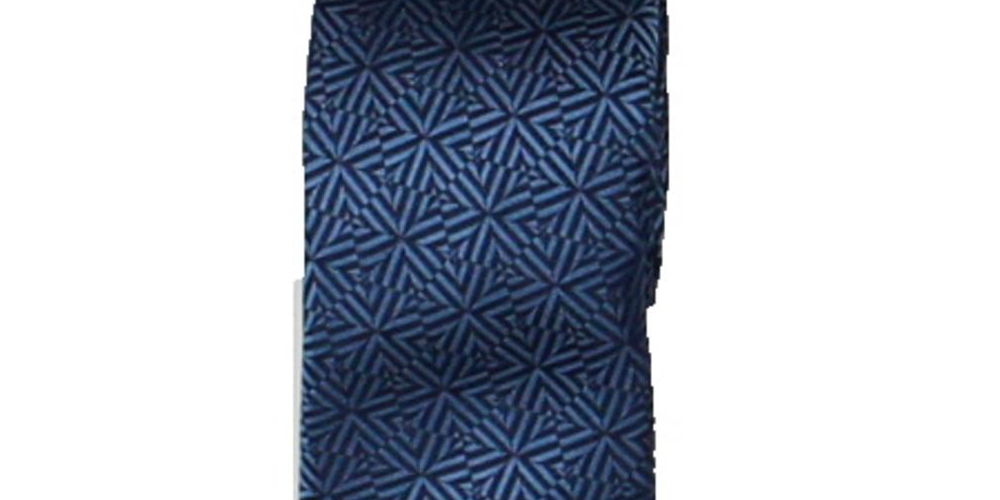 Gravata profissional masculina Alfani Hoover Silk Blend azul tamanho regular