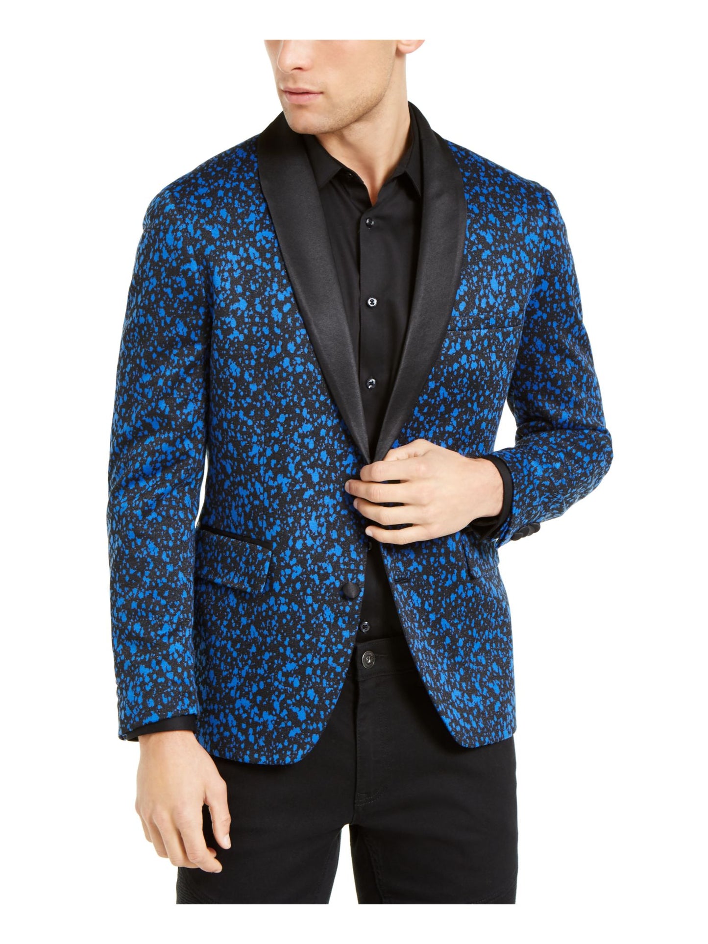 Blazer estampado masculino azul INC International Concepts, tamanho XX-G