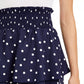 Saia curta com babados e bolinhas Maison Jules feminina, azul, tamanho XX-S