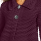 JM Collection Top texturizado feminino com dois botões frontais, roxo, tamanho pequeno