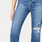Calça jeans cropped rasgada Kendall + Kylie feminina, azul, tamanho 27